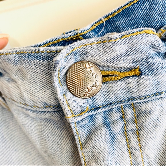 Free People Denim Lace Crochet Distressed Shorts - Picture 3 of 6